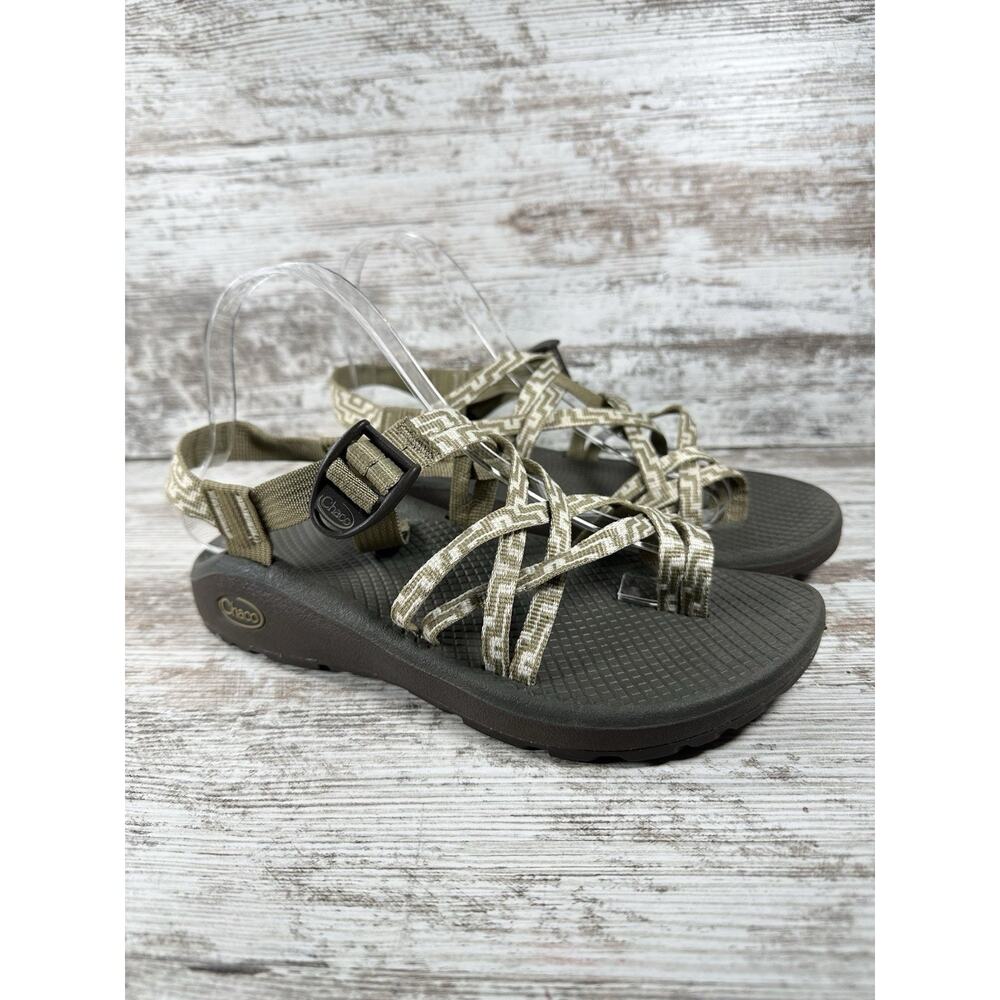 Women's Chaco ZX/2 Cloud Hiking Sandals Dark Beige/Cream Sz 8 EUC! Athletic